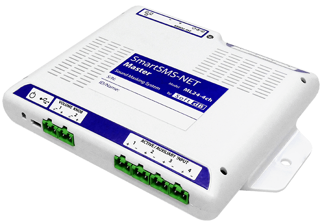 Soft dB SmartSMS-NET ML24-4ch sound masking master controller with active input terminals